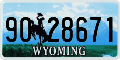 WY license plate 9028671