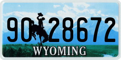 WY license plate 9028672