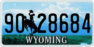 WY license plate 9028684