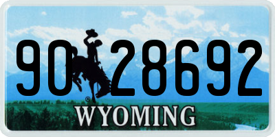 WY license plate 9028692