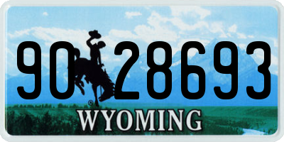 WY license plate 9028693