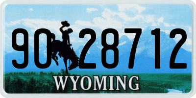 WY license plate 9028712