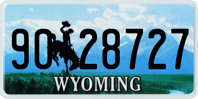 WY license plate 9028727