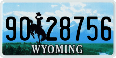 WY license plate 9028756