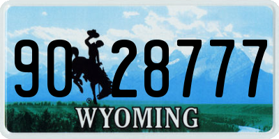 WY license plate 9028777