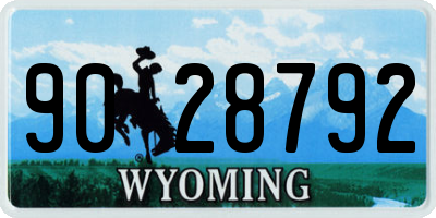 WY license plate 9028792