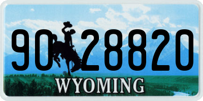 WY license plate 9028820