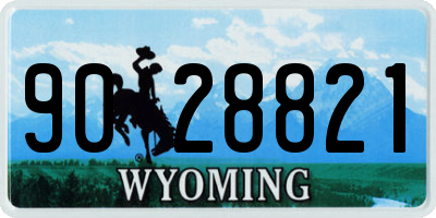 WY license plate 9028821