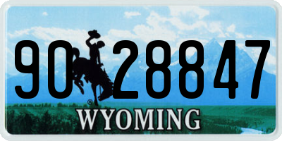 WY license plate 9028847