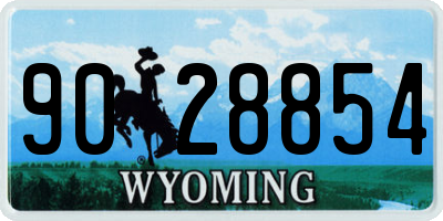 WY license plate 9028854
