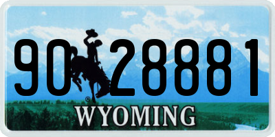 WY license plate 9028881