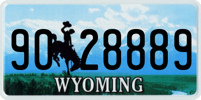 WY license plate 9028889