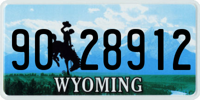 WY license plate 9028912