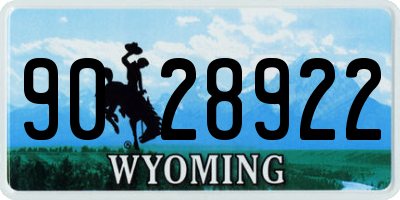 WY license plate 9028922