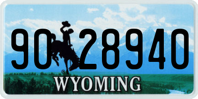 WY license plate 9028940