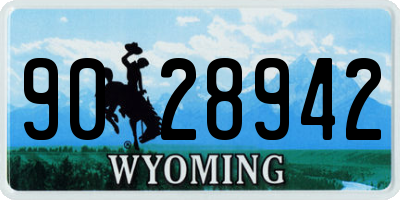WY license plate 9028942