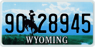 WY license plate 9028945