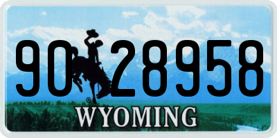 WY license plate 9028958