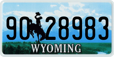 WY license plate 9028983