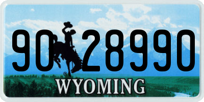 WY license plate 9028990