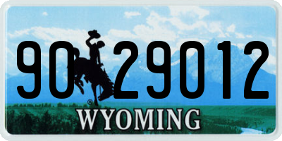 WY license plate 9029012