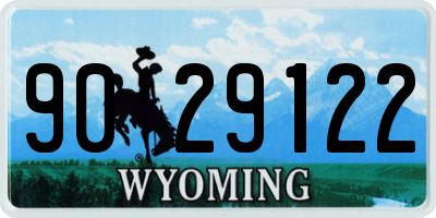 WY license plate 9029122