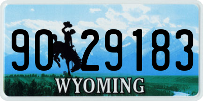 WY license plate 9029183