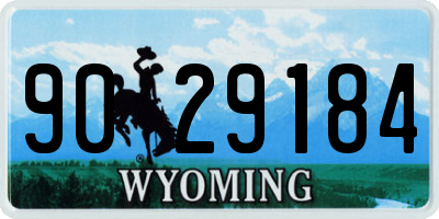 WY license plate 9029184