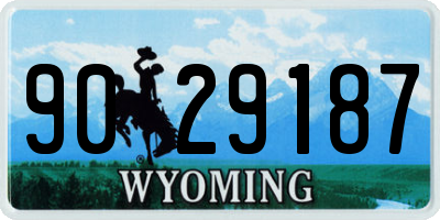 WY license plate 9029187
