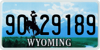 WY license plate 9029189