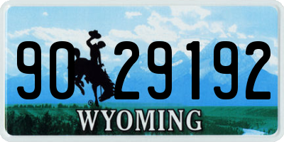 WY license plate 9029192