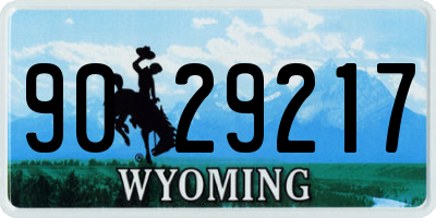 WY license plate 9029217