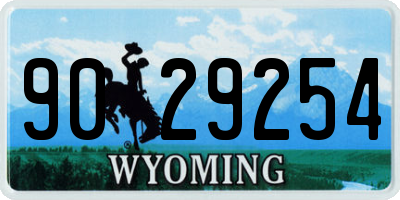 WY license plate 9029254