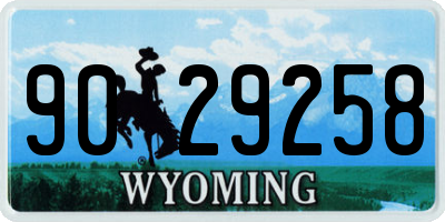 WY license plate 9029258