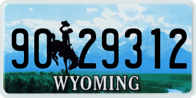 WY license plate 9029312