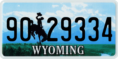 WY license plate 9029334