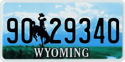 WY license plate 9029340