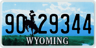 WY license plate 9029344