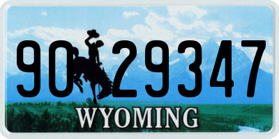 WY license plate 9029347