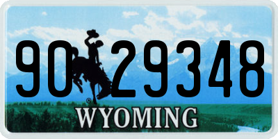 WY license plate 9029348