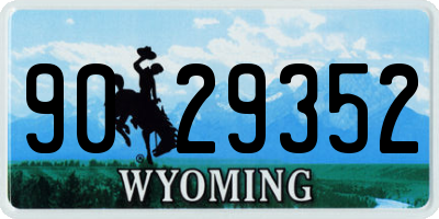 WY license plate 9029352