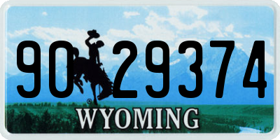 WY license plate 9029374