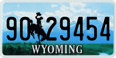 WY license plate 9029454