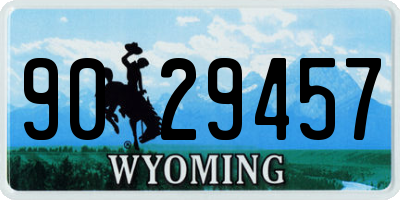 WY license plate 9029457