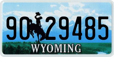 WY license plate 9029485