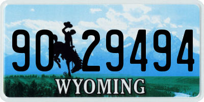 WY license plate 9029494