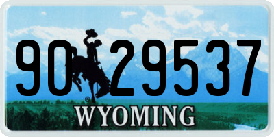 WY license plate 9029537