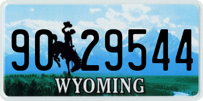 WY license plate 9029544