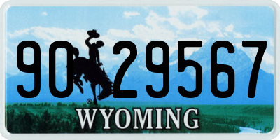 WY license plate 9029567