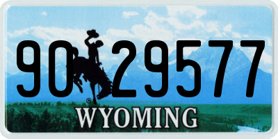 WY license plate 9029577